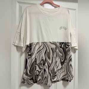 PINK Victoria's Secret White tie-dye Tee L